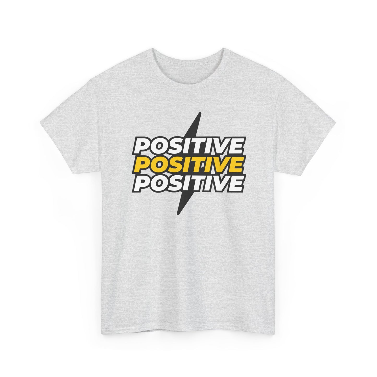 Positive Positive Positive T-Shirt | Lightning Bolt Typography Tee