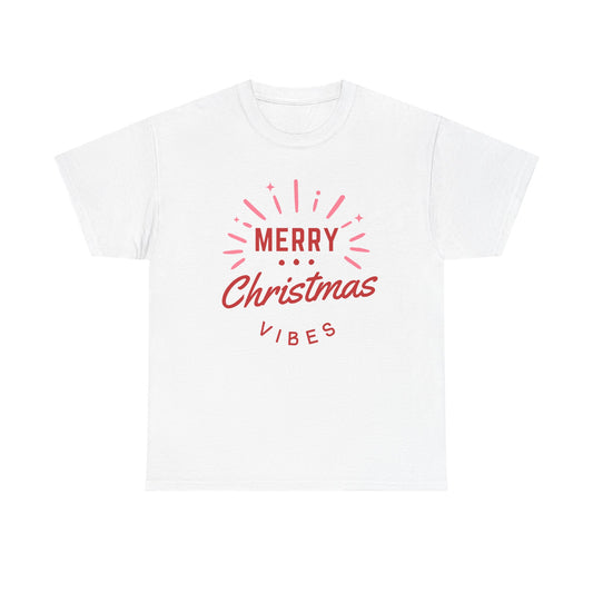 Merry Christmas Vibes T-Shirt | Holiday Typography Tee