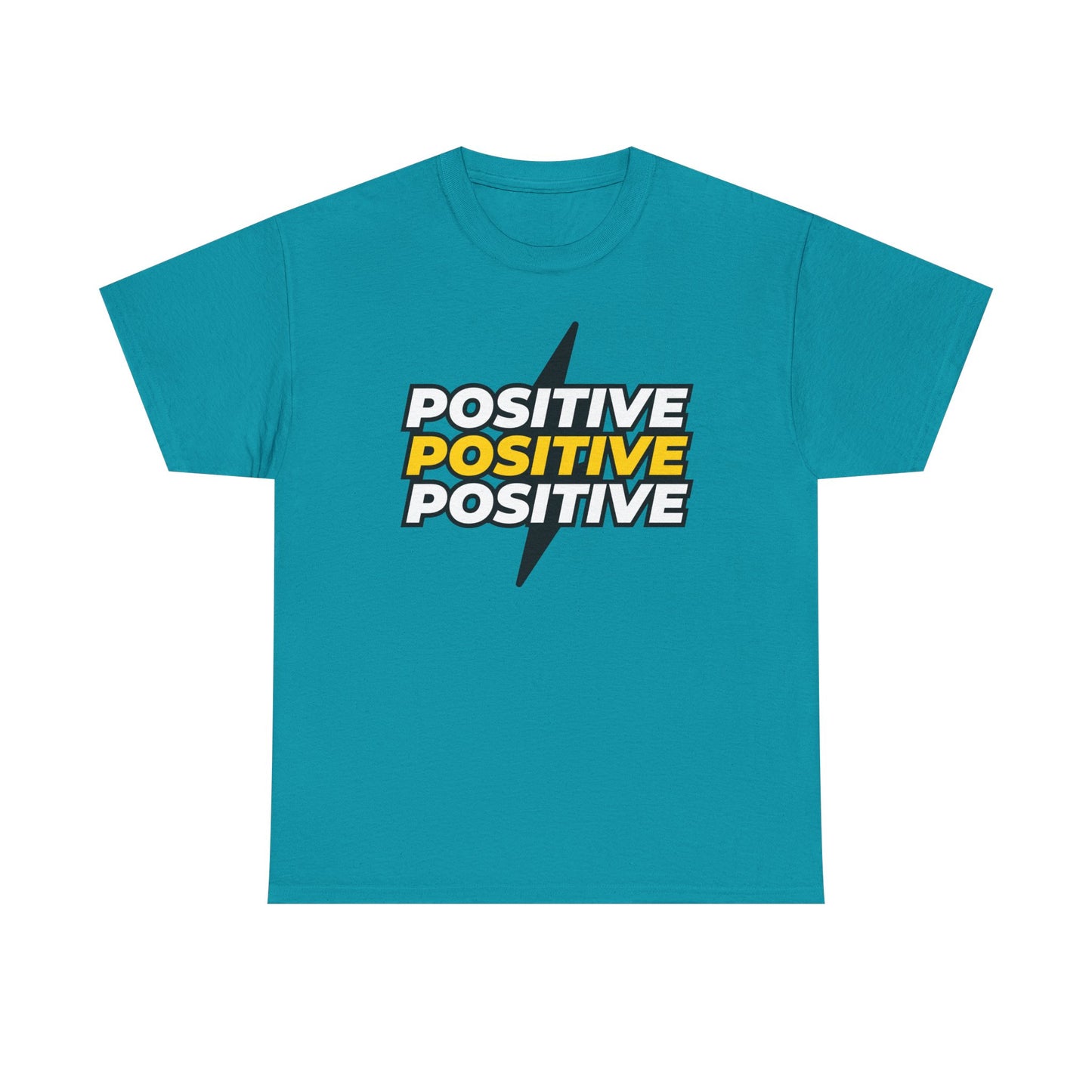 Positive Positive Positive T-Shirt | Lightning Bolt Typography Tee