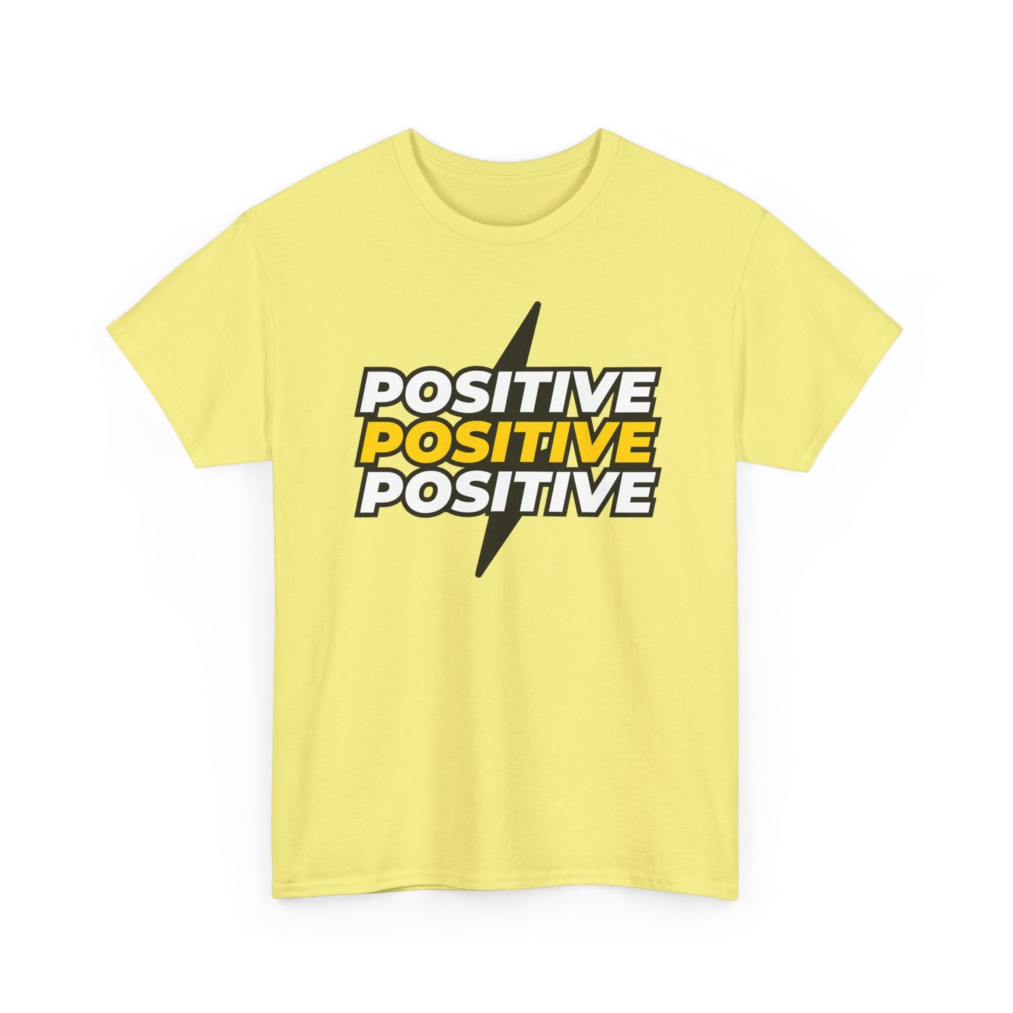 Positive Positive Positive T-Shirt | Lightning Bolt Typography Tee