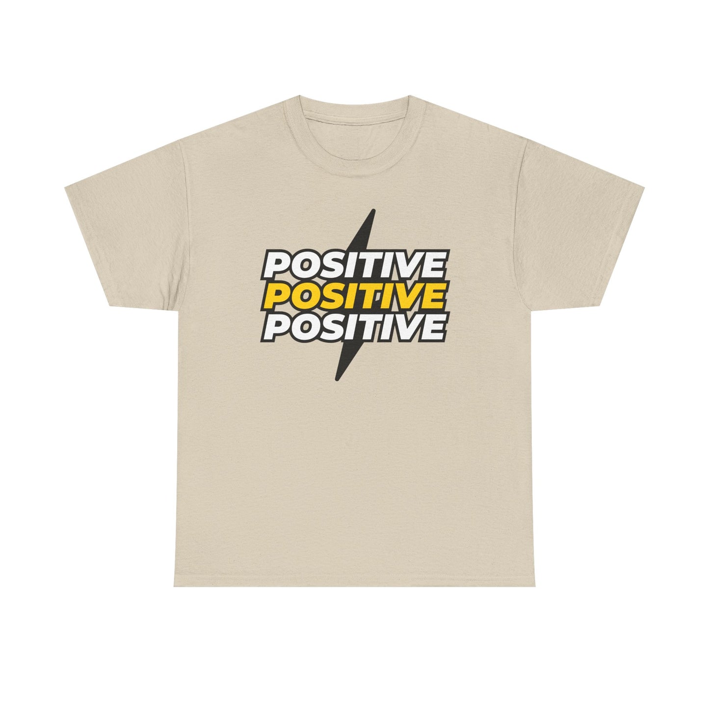 Positive Positive Positive T-Shirt | Lightning Bolt Typography Tee