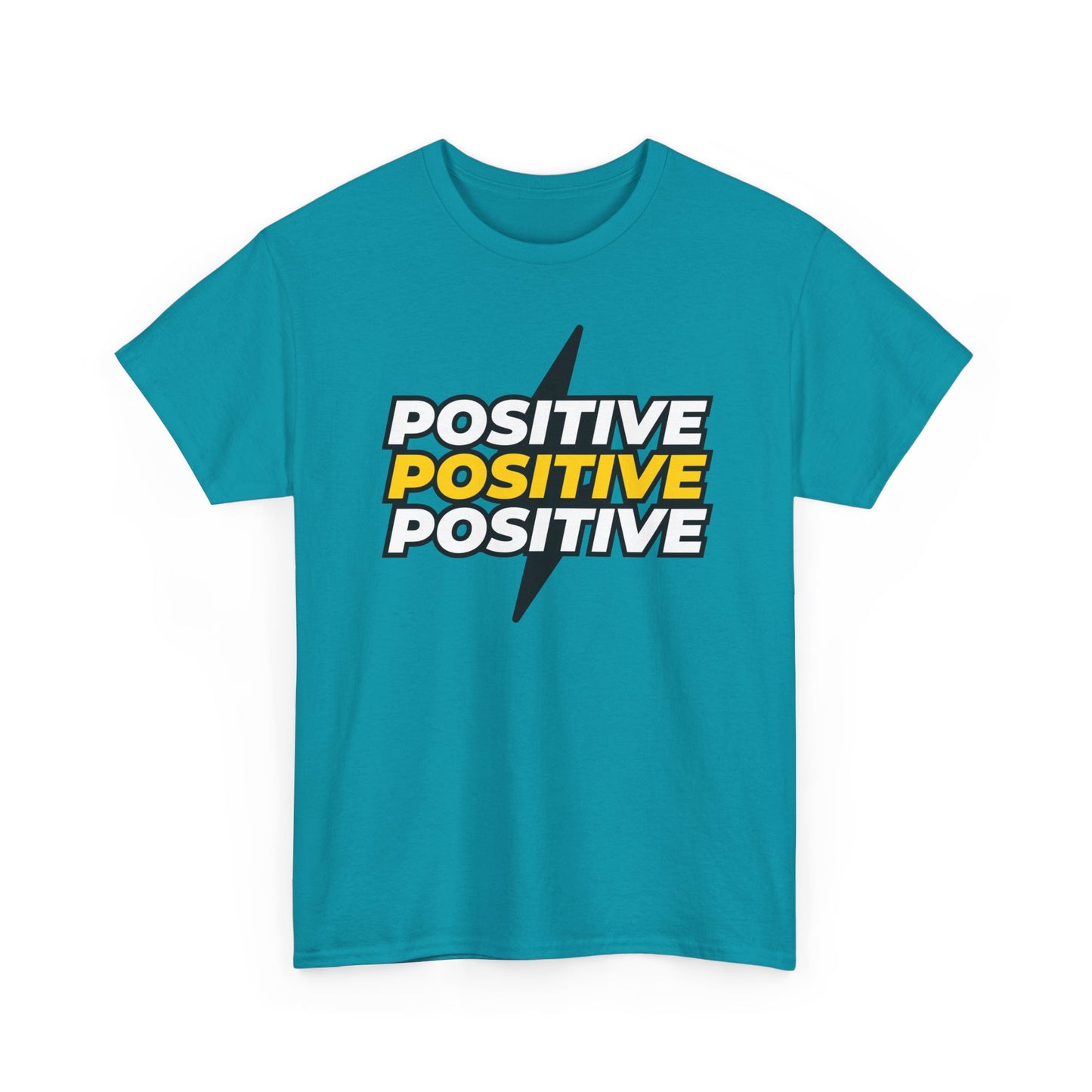 Positive Positive Positive T-Shirt | Lightning Bolt Typography Tee