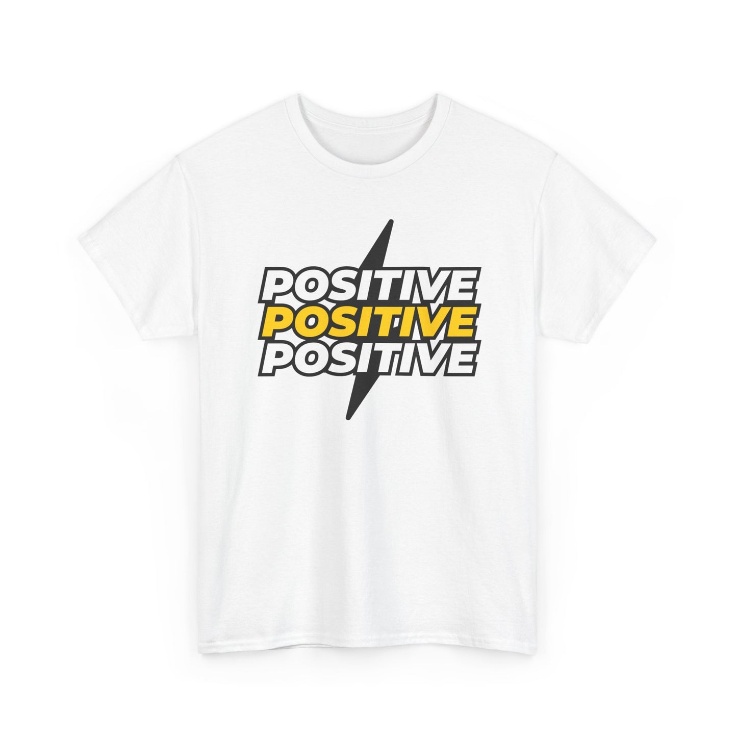 Positive Positive Positive T-Shirt | Lightning Bolt Typography Tee