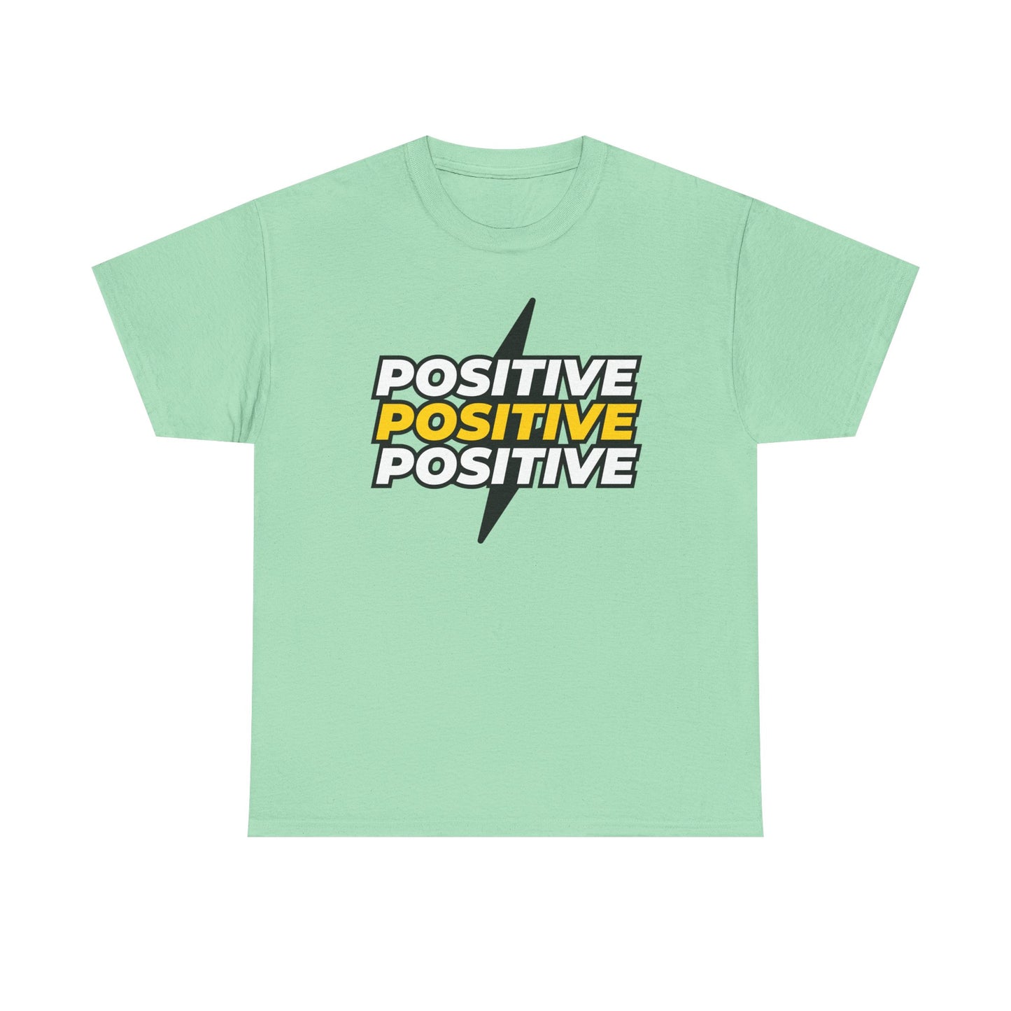 Positive Positive Positive T-Shirt | Lightning Bolt Typography Tee