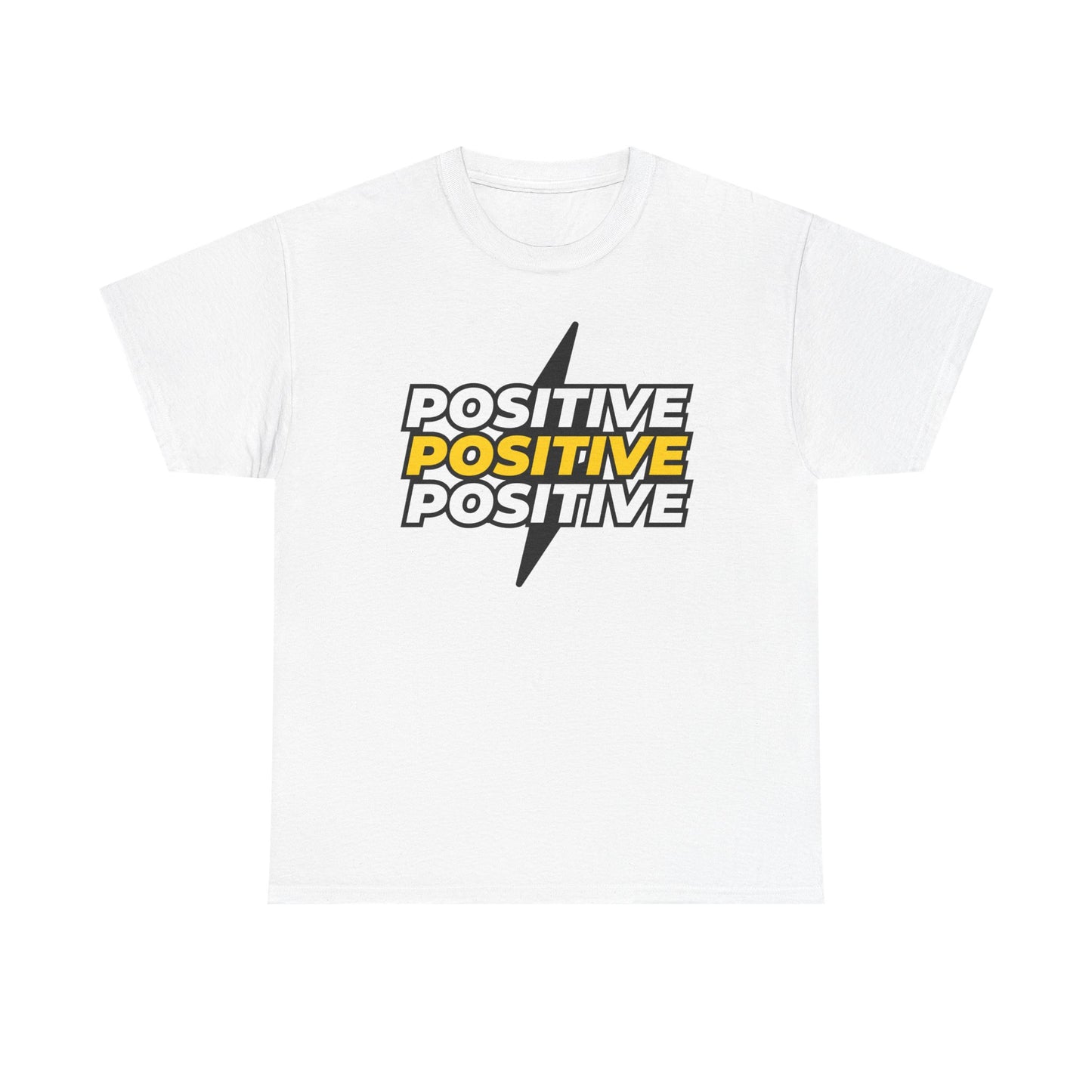 Positive Positive Positive T-Shirt | Lightning Bolt Typography Tee