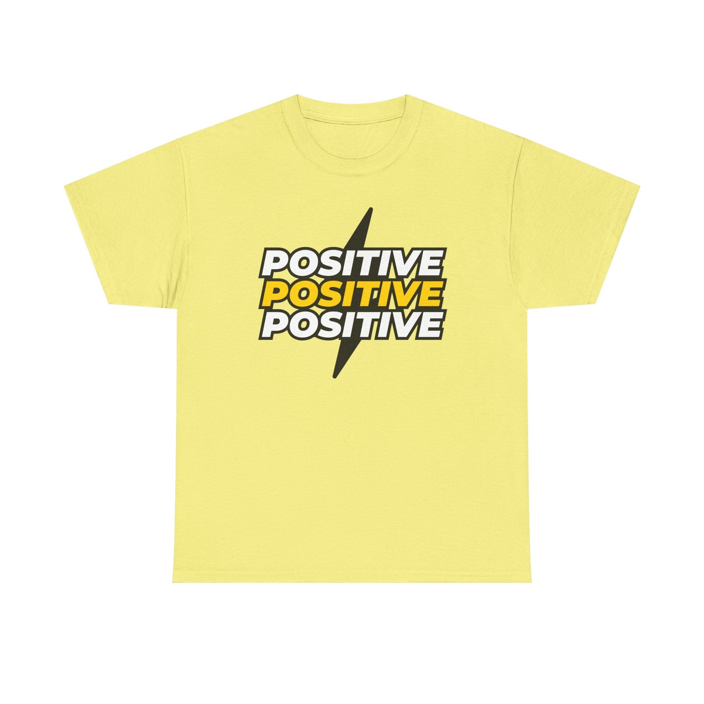 Positive Positive Positive T-Shirt | Lightning Bolt Typography Tee
