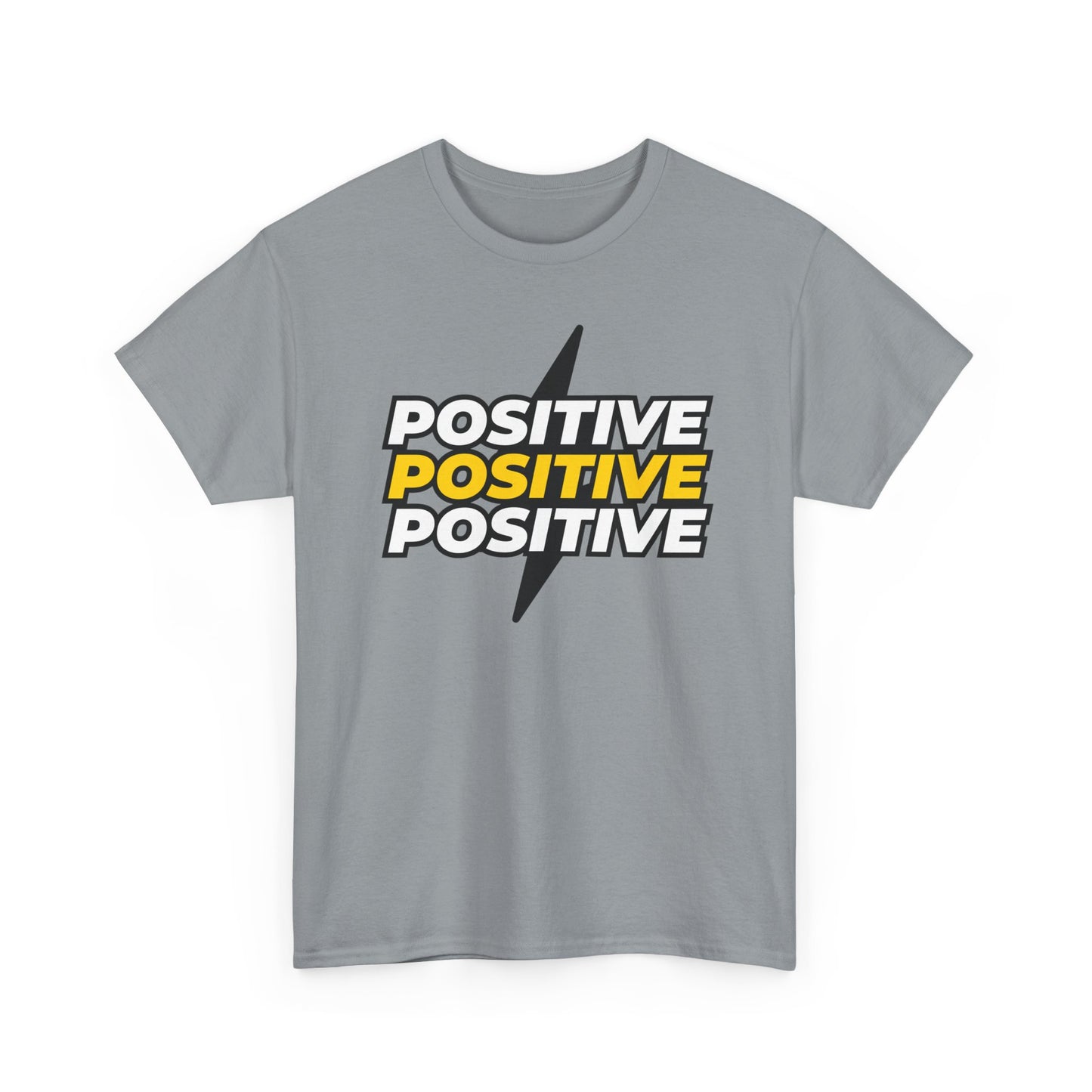 Positive Positive Positive T-Shirt | Lightning Bolt Typography Tee