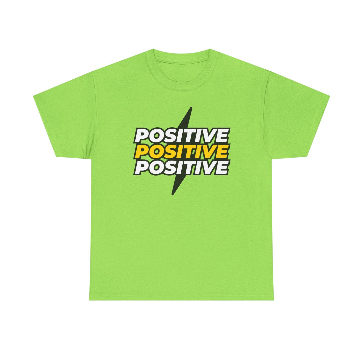 Positive Positive Positive T-Shirt | Lightning Bolt Typography Tee