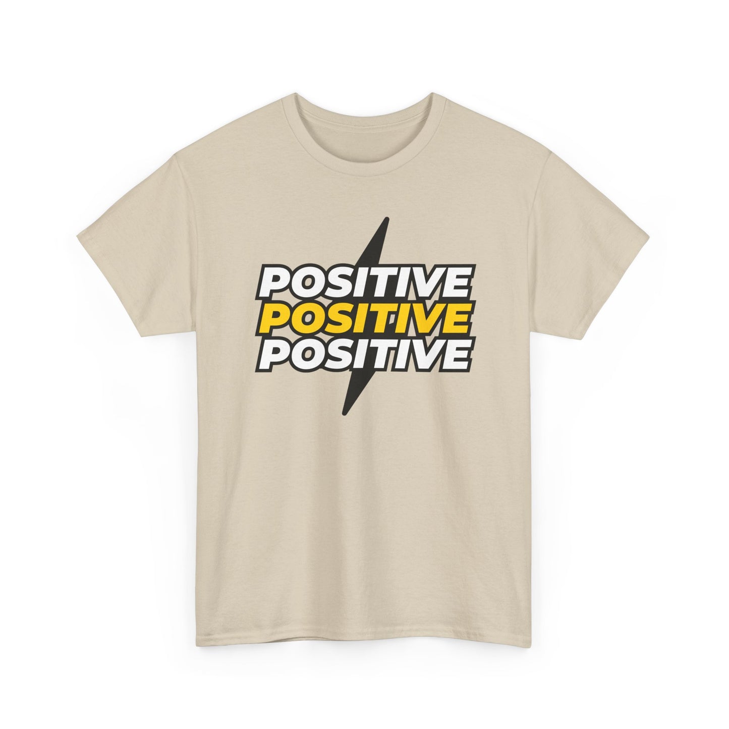 Positive Positive Positive T-Shirt | Lightning Bolt Typography Tee