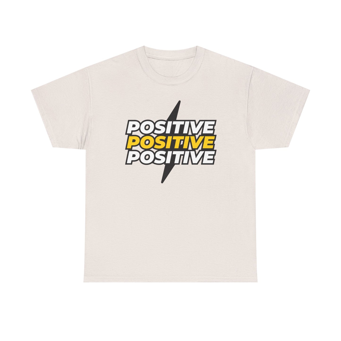 Positive Positive Positive T-Shirt | Lightning Bolt Typography Tee