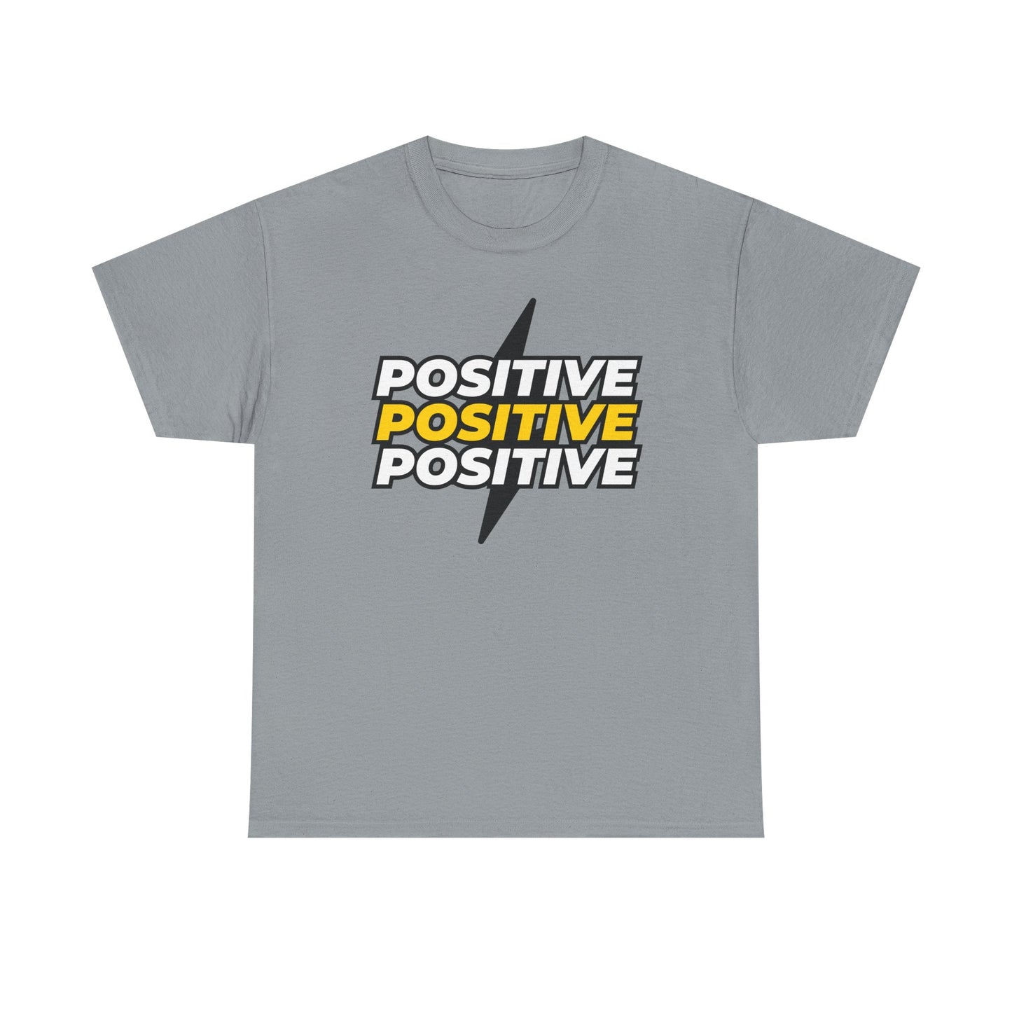 Positive Positive Positive T-Shirt | Lightning Bolt Typography Tee