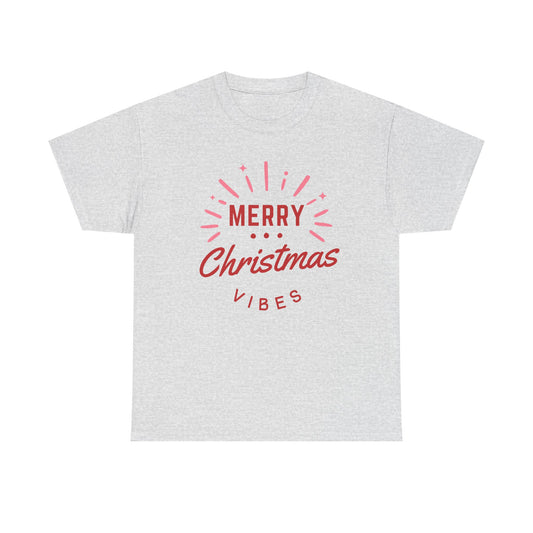 Merry Christmas Vibes T-Shirt | Holiday Typography Tee