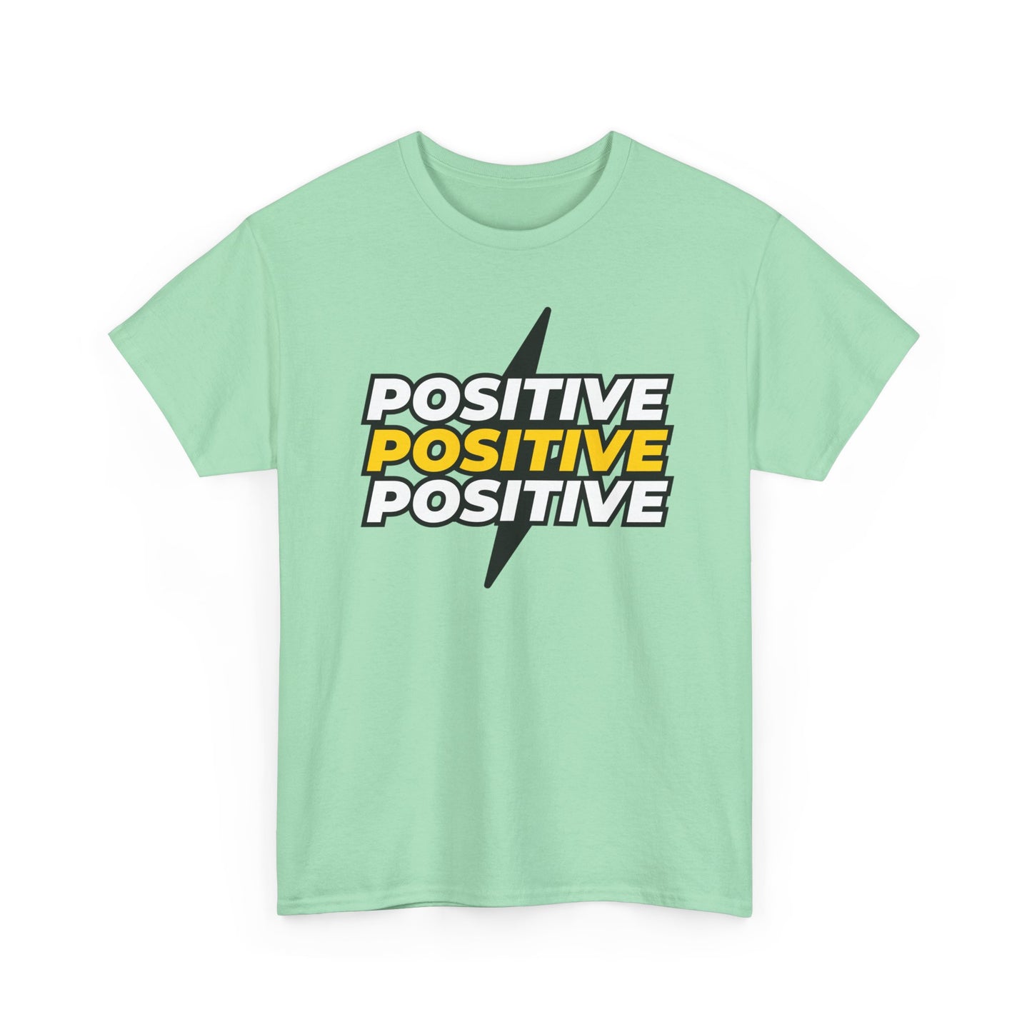 Positive Positive Positive T-Shirt | Lightning Bolt Typography Tee
