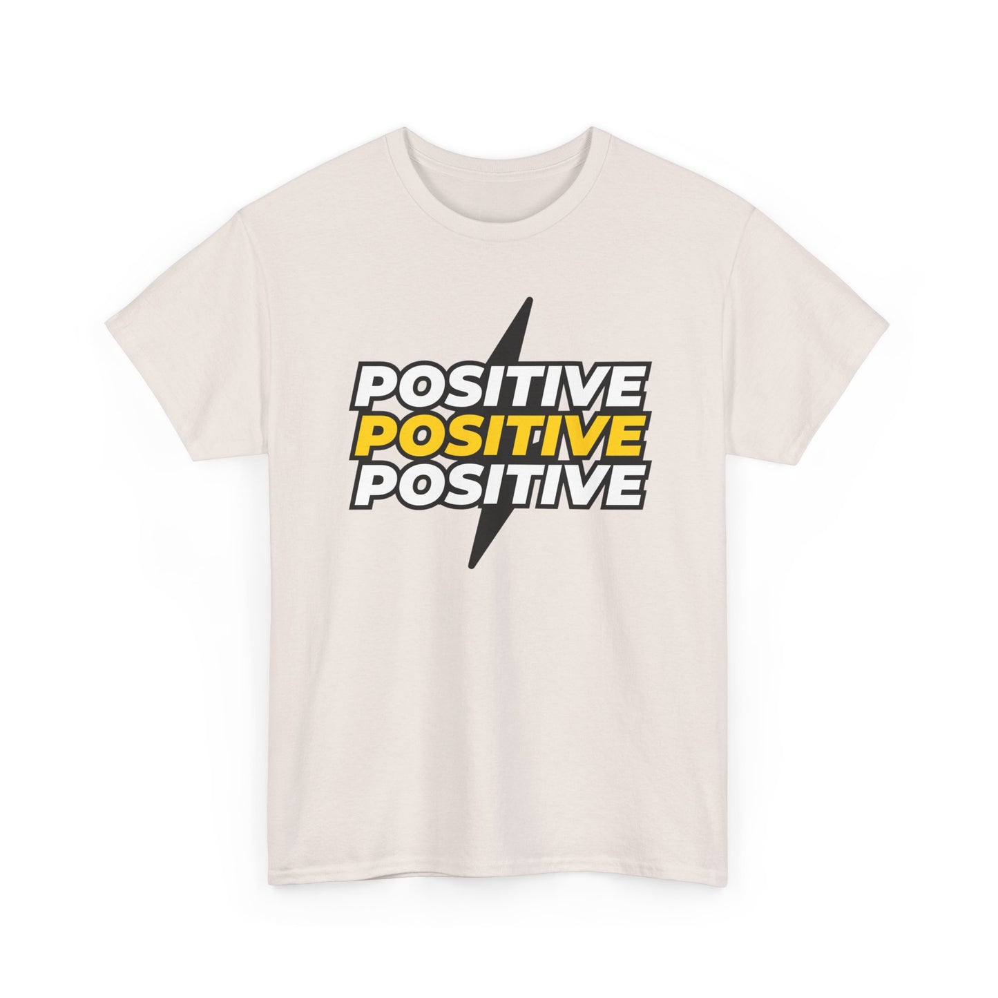 Positive Positive Positive T-Shirt | Lightning Bolt Typography Tee