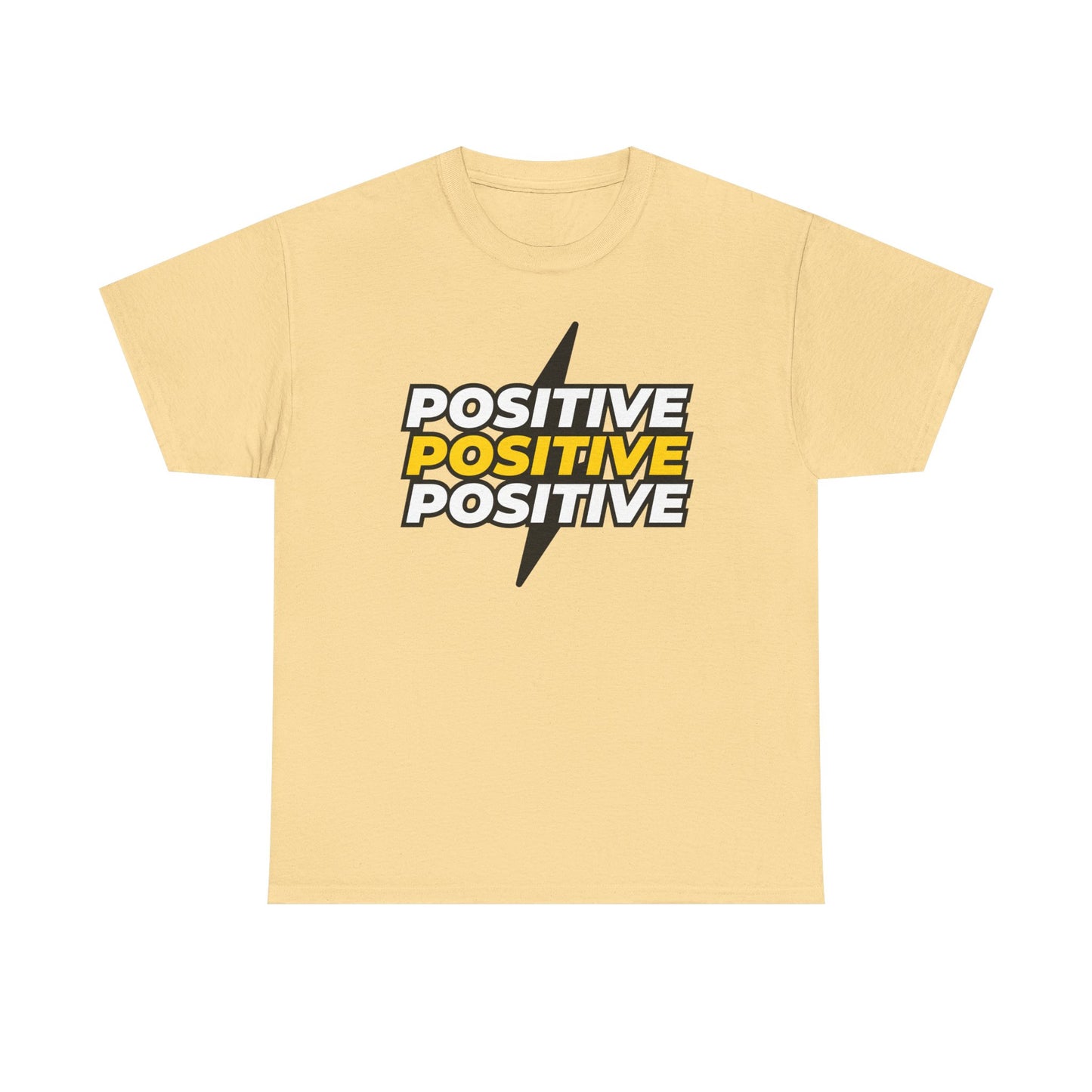 Positive Positive Positive T-Shirt | Lightning Bolt Typography Tee