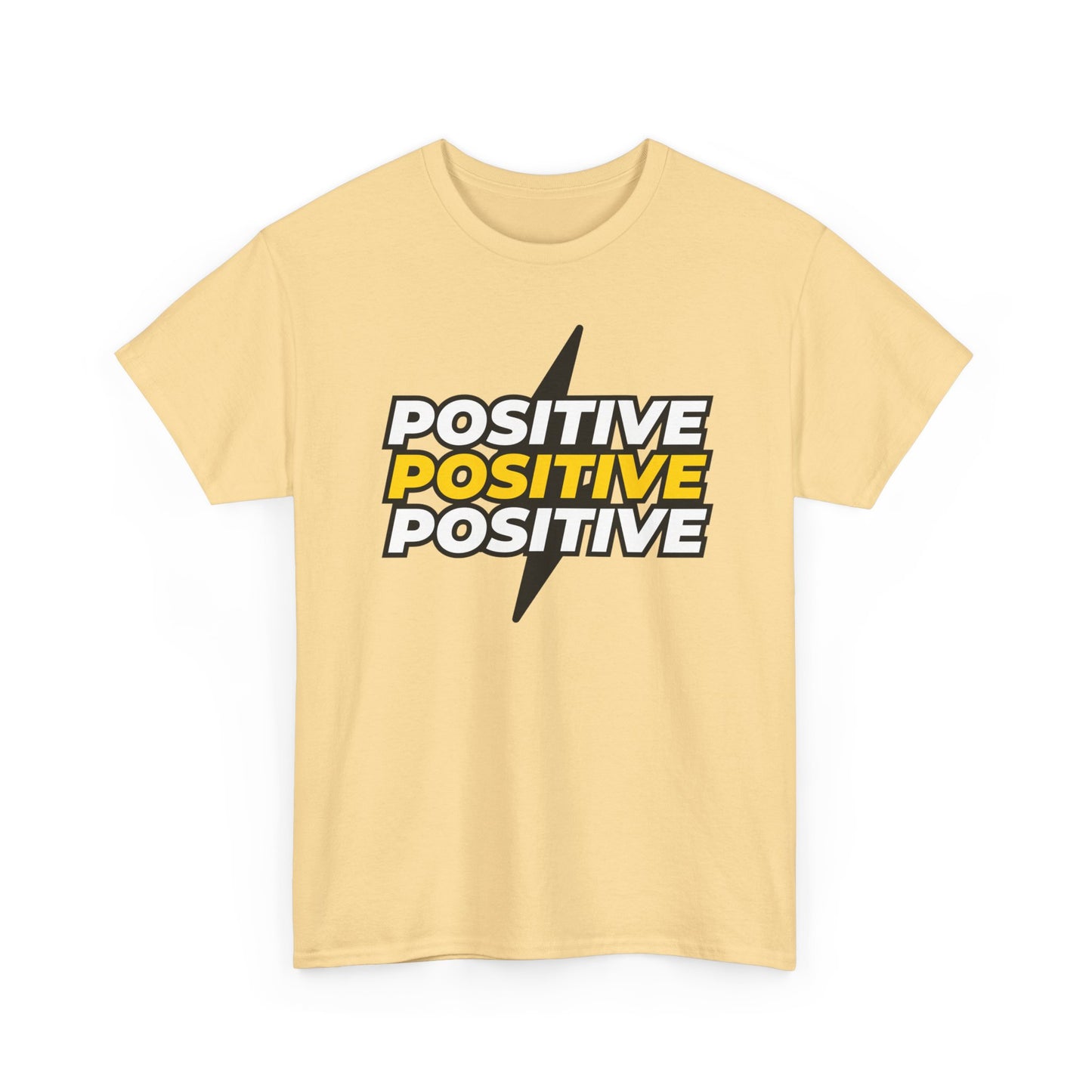 Positive Positive Positive T-Shirt | Lightning Bolt Typography Tee