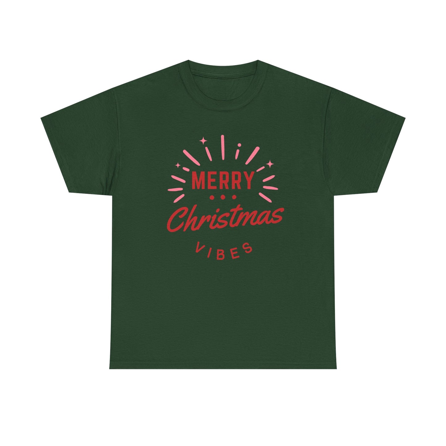 Merry Christmas Vibes T-Shirt | Holiday Typography Tee